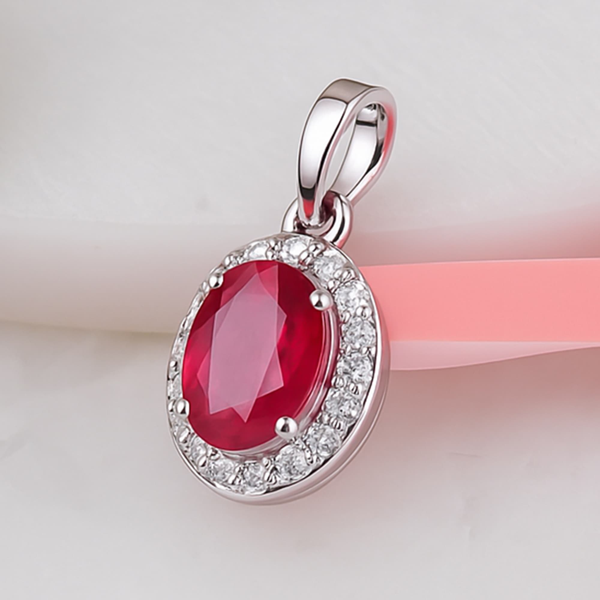 Royal Ruby Diamond Halo Pendant