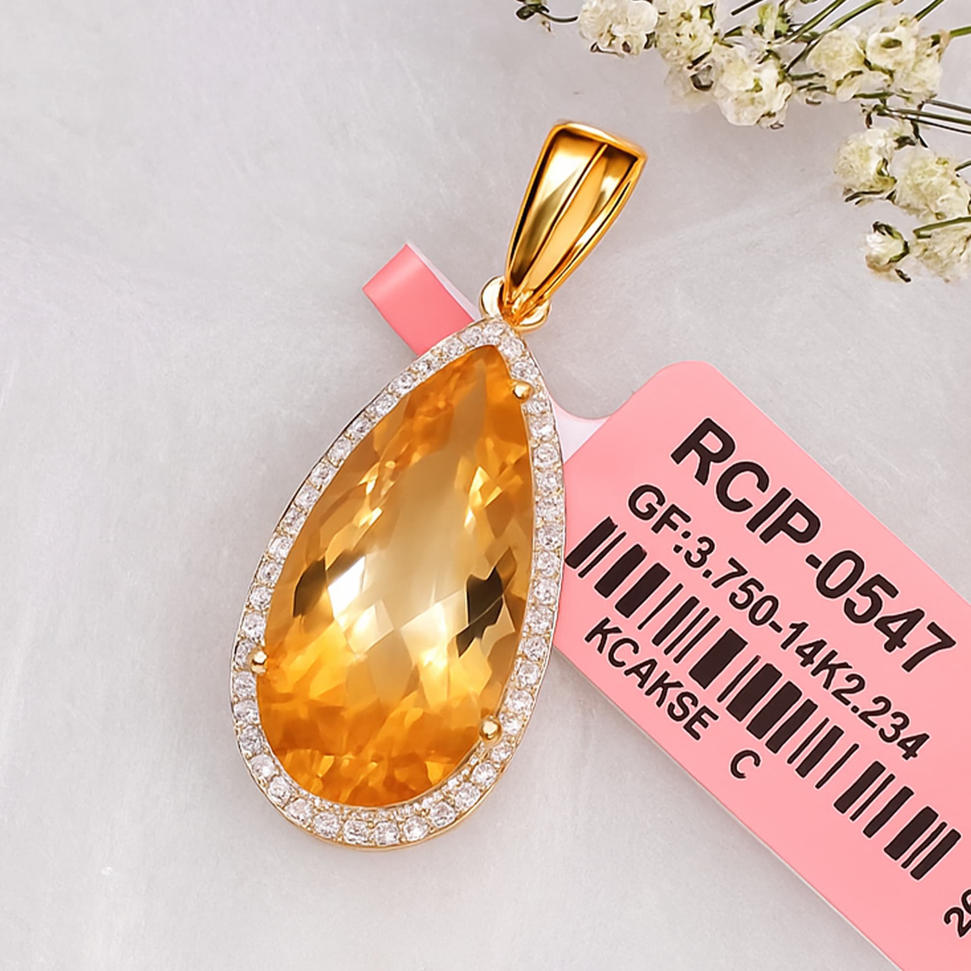 Golden Glow Citrine Halo Pendant
