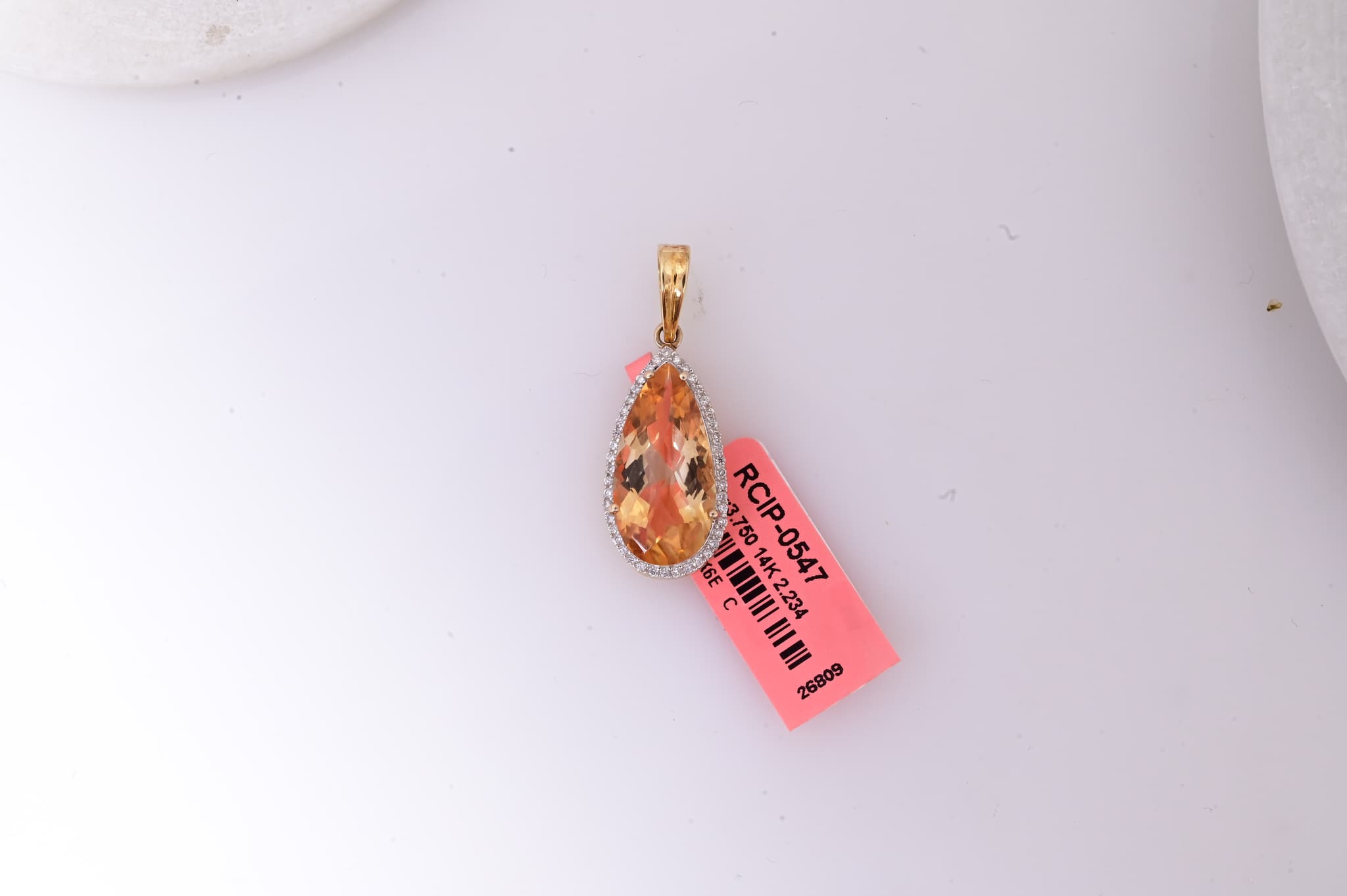 Golden Glow Citrine Halo Pendant
