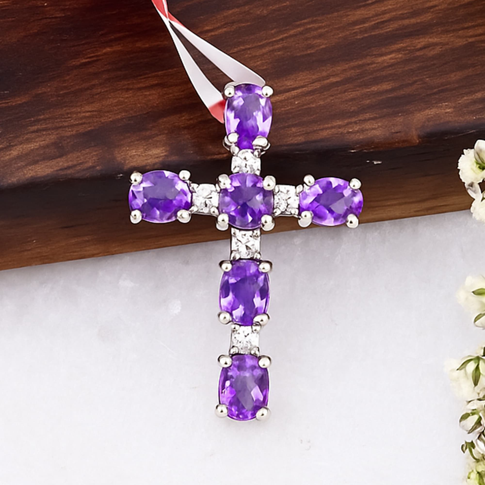 Divine Grace Amethyst Cross Pendant