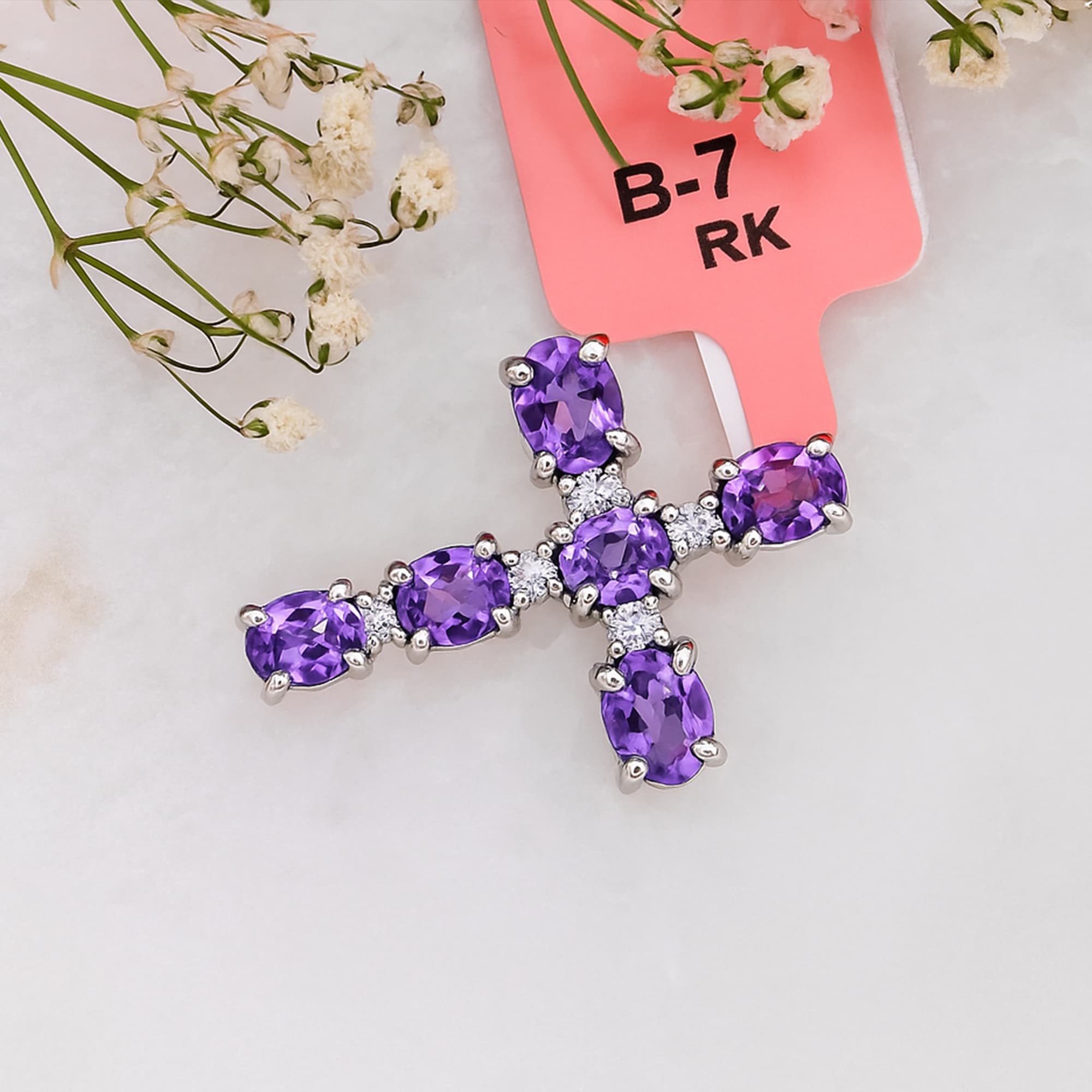 Divine Grace Amethyst Cross Pendant alternate view