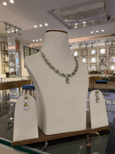 Jewellery showcase — close up