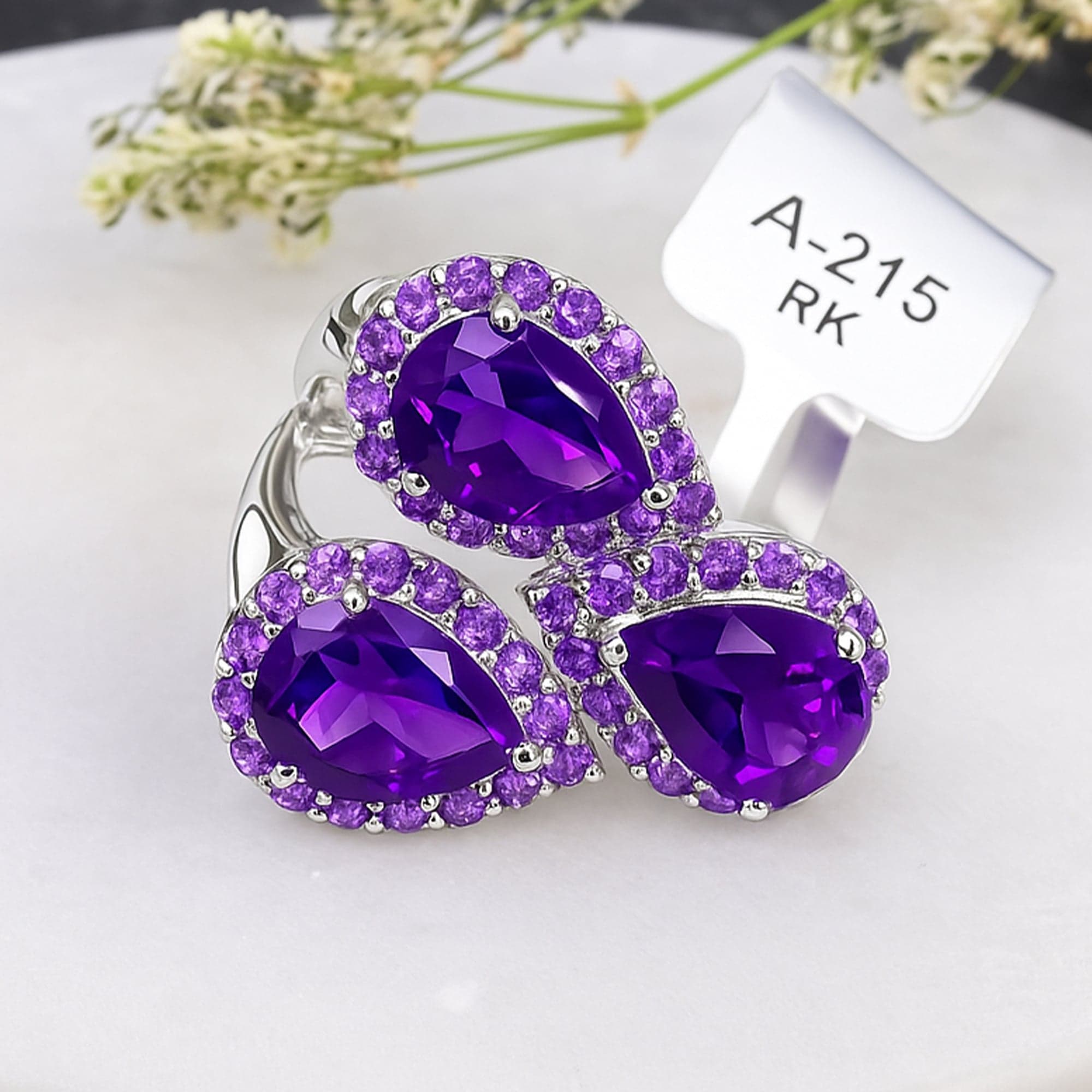 Trinity Glow Amethyst Ring