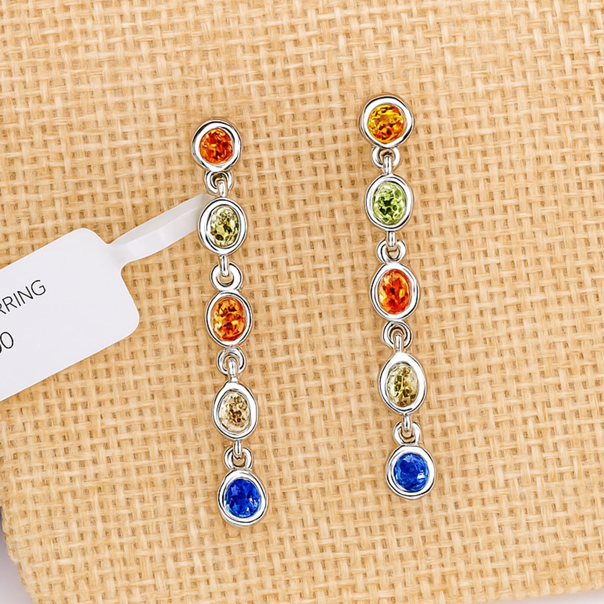Multi Sapphire Drop Earrings