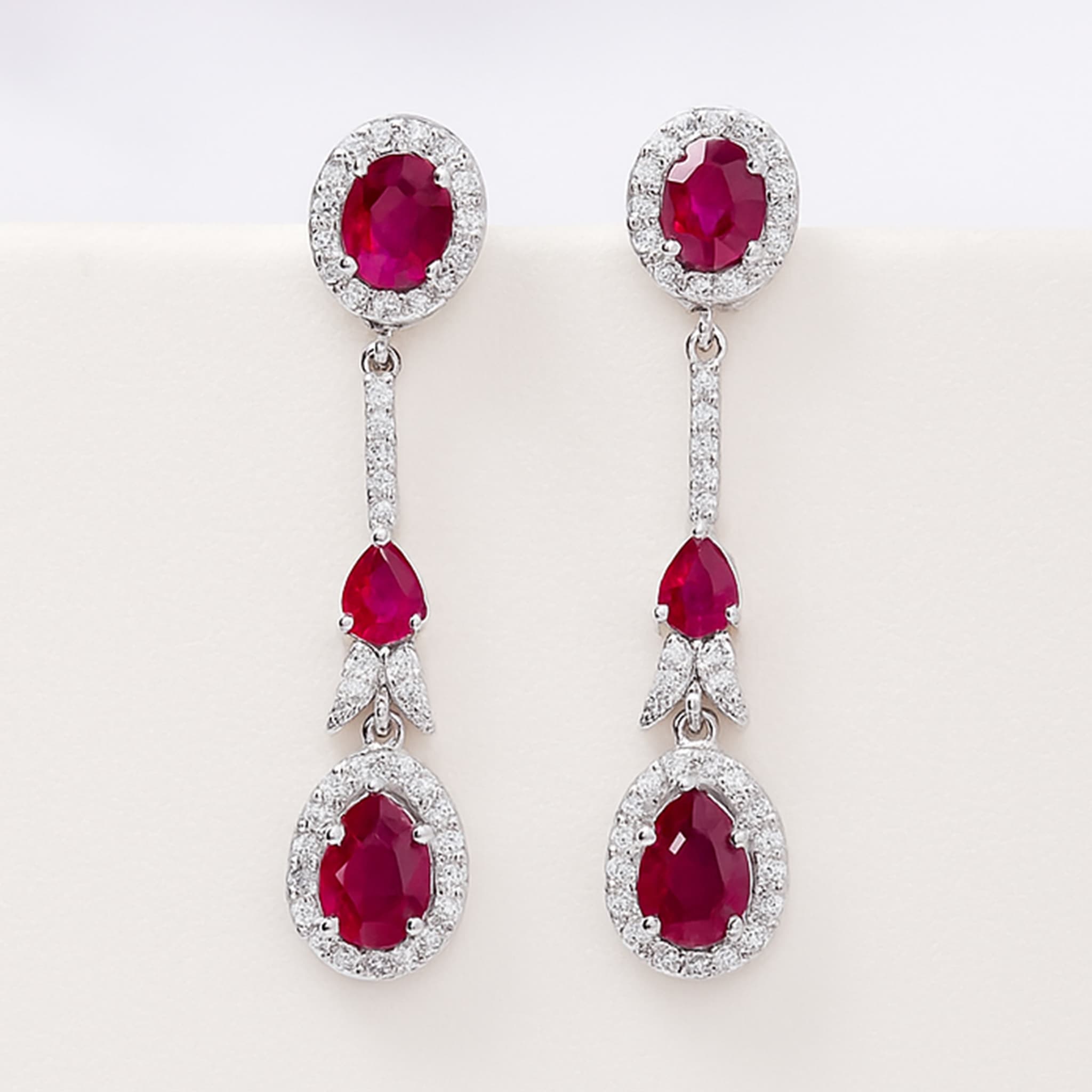 Rosé Royale Ruby Diamond Drop Earrings