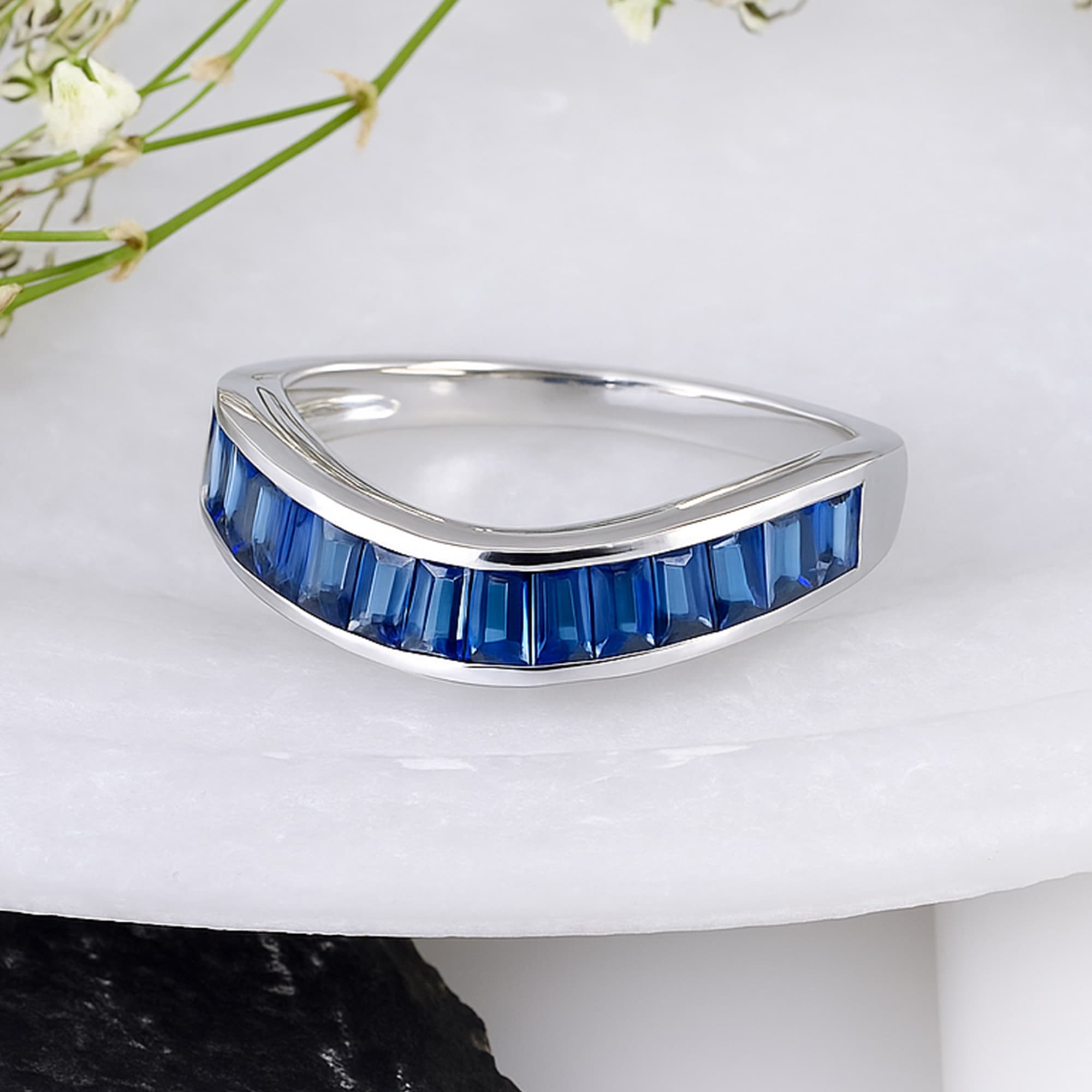 Azure Curve Sapphire Ring