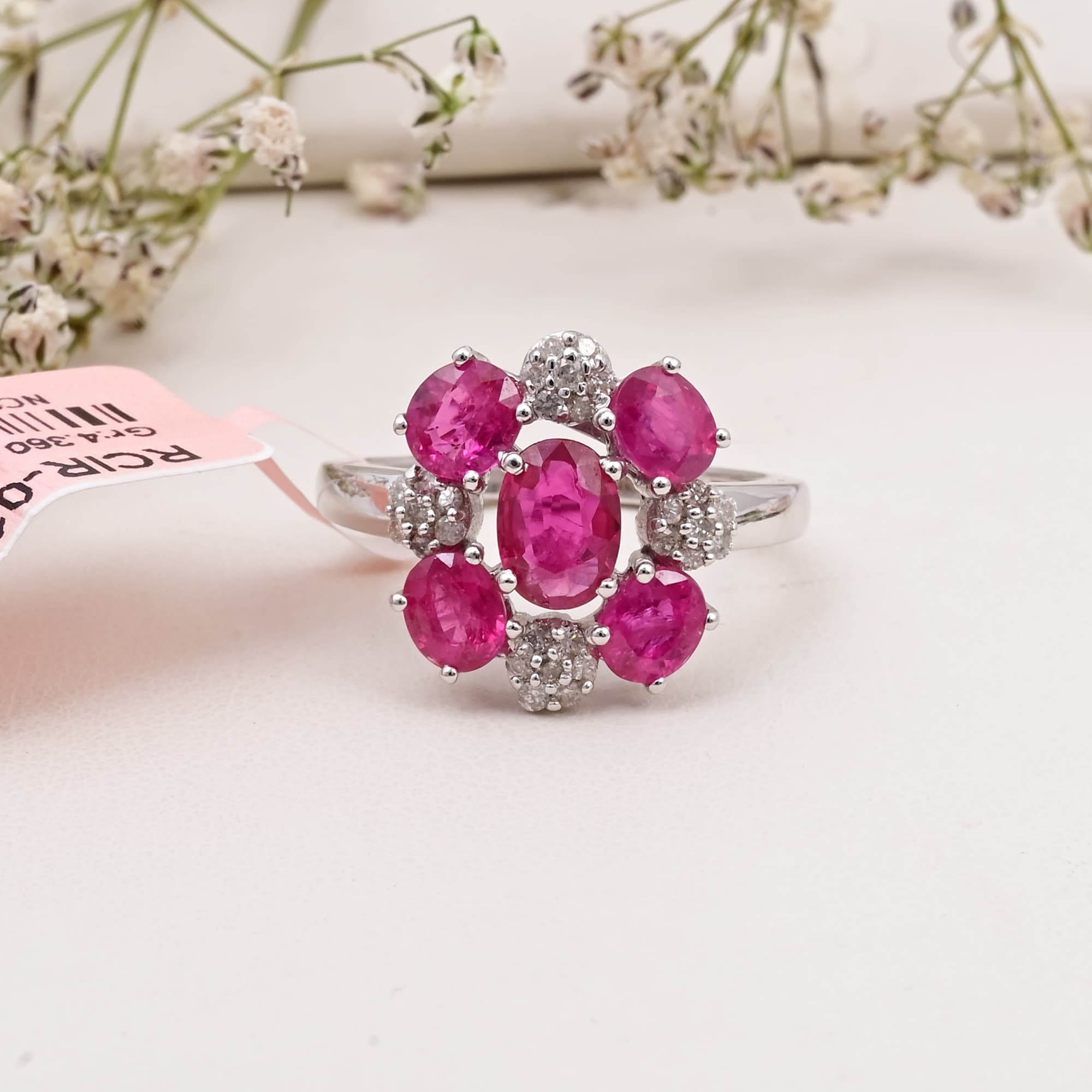 Ruby Blossom Diamond Ring